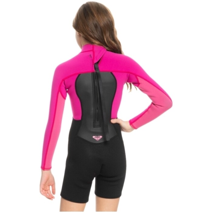 2024 Roxy Chicas Prologue 2/2mm Manga Larga Back Zip Shorty Neopreno ERGW403025 - Festival Fuchsia